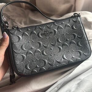Gunmetal coach purse